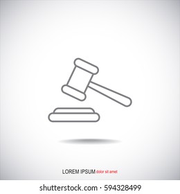 Line icon-  judge gavel