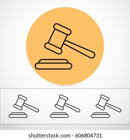 Line icon-  judge gavel