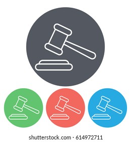 Line icon-  judge gavel