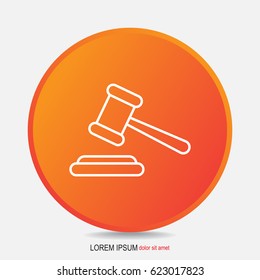 Line icon-  judge gavel