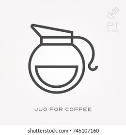 Line icon jug for coffee