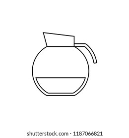 Line icon jug for coffee outline vector sign, linear pictogram isolated on white. Symbol, logo illustration