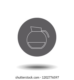 Line icon jug for coffee outline vector sign, linear pictogram isolated on white. Symbol, logo illustration