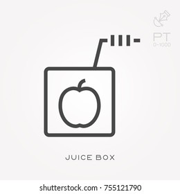 Line icon juice box