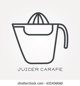 Line icon juicer carafe
