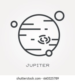 Line icon Jupiter