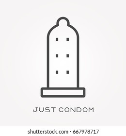 Line icon just condom