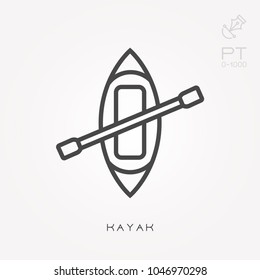 Line icon kayak