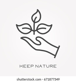Line icon keep nature