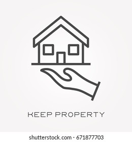 Line icon keep property