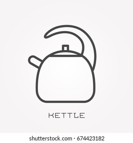 Line icon kettle