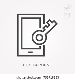 Line icon key to phone