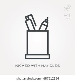 Line icon kicked with handles