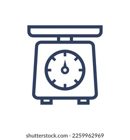 Line icon kitchen scale isolated on white background. Vector illustration.
