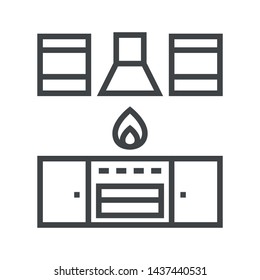 Line icon kitchen set. Simple vector illustration with ability to change.