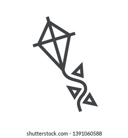 Line icon kite. With the ability to change the line thickness.