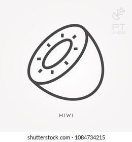 Line icon kiwi