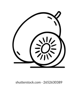 line icon kiwi on white background vector
Vector line icon on white background
