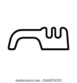 ícone de linha Afiador de faca vetor no fundo branco
Ícone de linha de vetor no plano de fundo branco