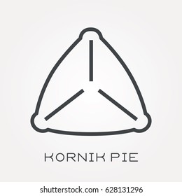 Line icon kornik pie