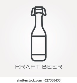 Line icon kraft beer