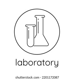 Line icon laboratory flasks. Vector isolated on white background