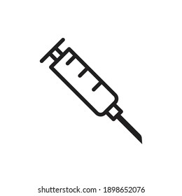 line icon for laboratory syringe vector illustration