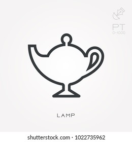 Line icon lamp