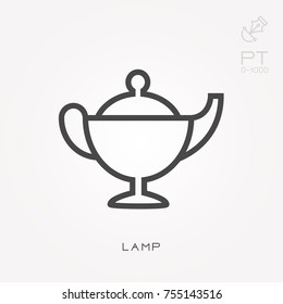 Line icon lamp