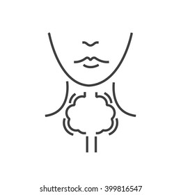 Line icon Laryngeal cancer icon