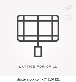 Line icon lattice for grill