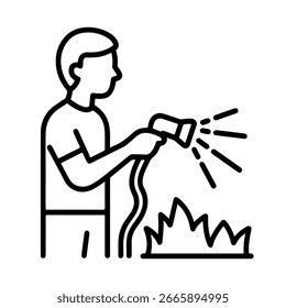 Line icon lawn watering vector on white background
Vector line icon on white background