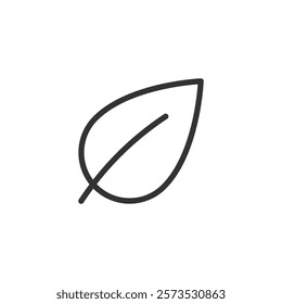 Line icon of a leaf. Vector illustration