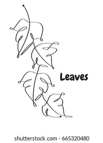 line icon leaves tree black white. vector