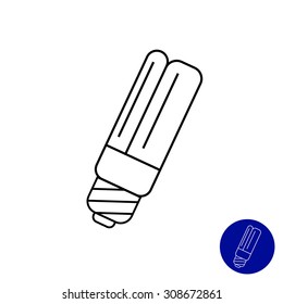 Line icon of led lamp 