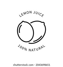 Icono De Línea Jugo De Limón En Estilo Simple. Señal vectorial en un estilo simple aislado en un fondo blanco.