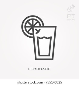 Line icon lemonade