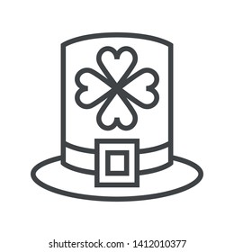 Line icon with leprechaun hat. Simple vector illustration with ability to change.