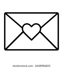 line icon letter with heart on white background vector
Vector icon on white background
