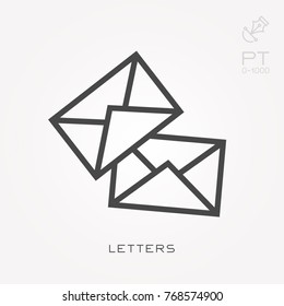 Line icon letters
