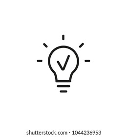 Line icon of light bulb. Idea, innovation, solution. Light concept. Can be used for topics like business, energy, economy