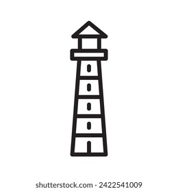 faro de icono de línea aislado en fondo blanco