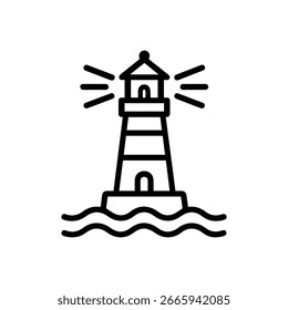 Vector del faro del icono de la línea en el fondo blanco
Icono de línea de Vector sobre fondo blanco