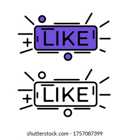 Line icon like button. vector