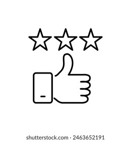 line icon like customer review, star icon for rating. icon illustration