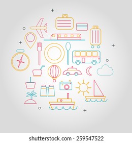 line icon linear style in travel symbol and tourism sign, vector illustration 

