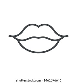 Line icon lips. Simple vector illustration with ability to change.