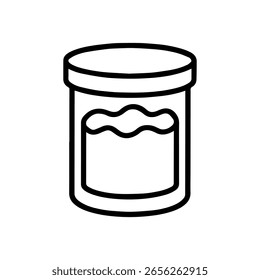 Vector líquido del tarro del icono de la línea en el fondo blanco
Icono de línea de Vector sobre fondo blanco