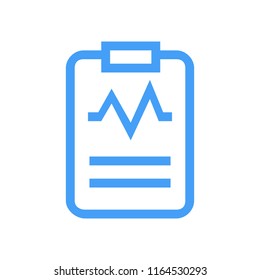Line icon list of diagnoses isolated on white background. Vector illustration.