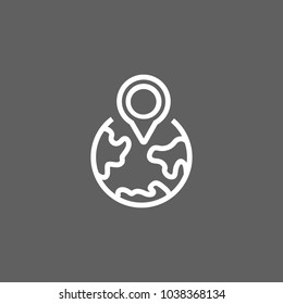 Line icon of local SEO symbol. Country, destination, location. Travel concept. Can be used for maps, guides, signboards